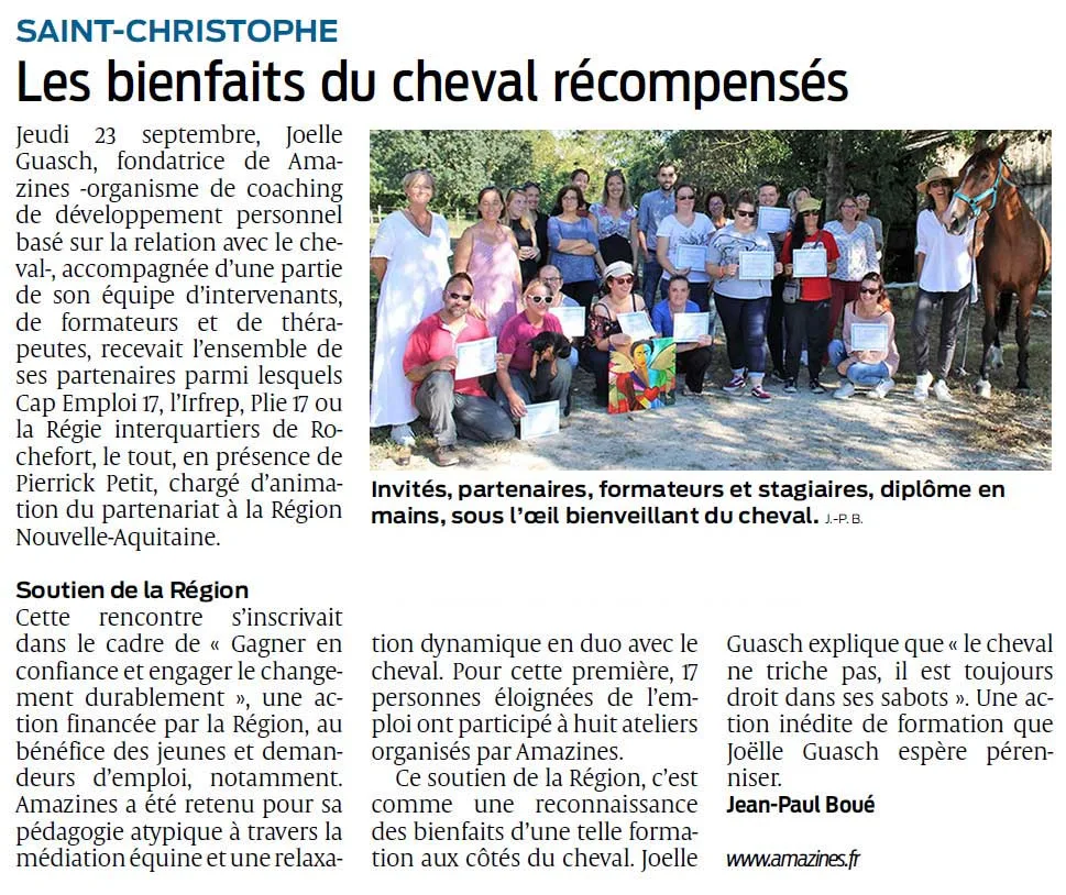 Les bienfaits du cheval récompensés